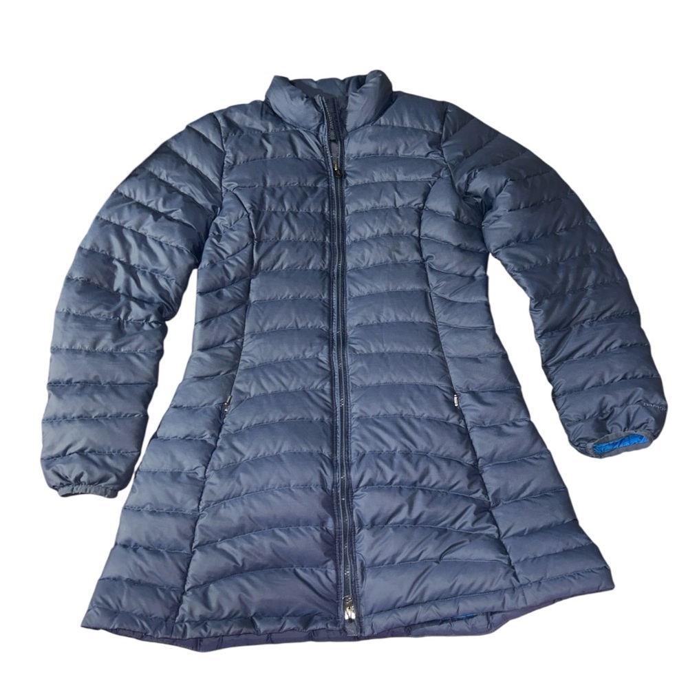 Patagonia Women’s Dusty Blue Down Sweater Coat Parka Jacket size Small
